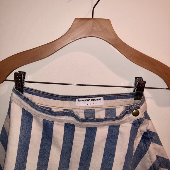 American Apparel Striped Denim Circle Skirt - Picture 4 of 5